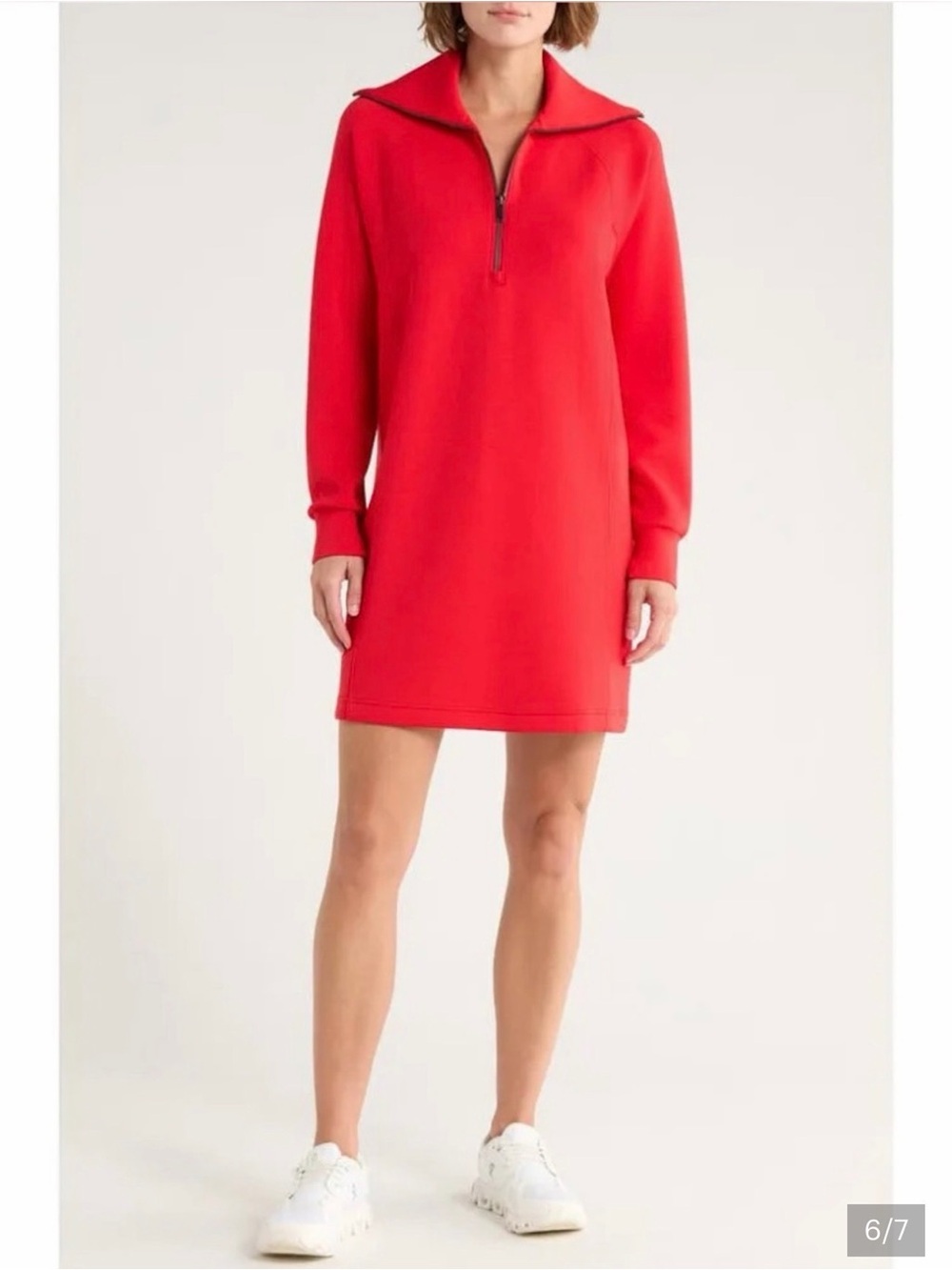 SPANX AirEssentials Half Zip Dress Large Red NWT long sleeve - Picture 16 of 16